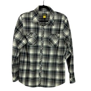 Cabela's Cabincore Casual Flannel Plaid Long Sleeve Button Down Shirt XL Black